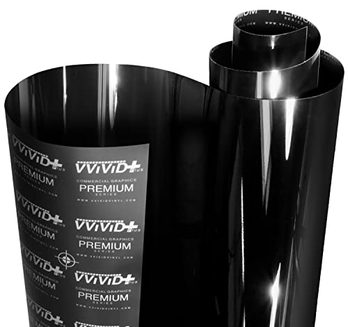 VViViD+ Ultra Gloss Premium Vinyl Car Wrap Film (3ft x 5ft, Gloss Piano Black)
