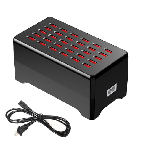 MaxLax USB Charger Station,30-Port 150W/30A Multiple USB Charging Station,Multi Ports Charger for Smartphones，Tablets，and Other Devices