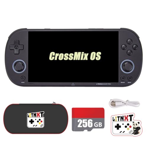 LITNXT TRIMUI Smart PRO with CrossMix OS Handheld Game Console, 4.96 inch IPS Retro Gaming Console Portable Retro Video Game Player with Storage Case, Xmas Gift for Adults