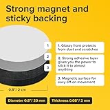 Hyper-Sticky Magnets with Adhesive Backing - 0.8" Strong Magnetic Dots for Whiteboard, Fridge, Crafts - Easy-to-Cut Stickers for Planning and Organization - 120pcs