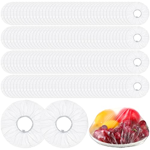 Crtiin 1000 Pcs Disposable Bowl Covers Plastic Plate Covers for Food with Elastic Stretchable Plastic Food Wrap for Outside, Rising, Fly, Picnic, Fridge