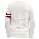 Hip Hop 50's Shops White R Letterman Cardigan Sweater (Medium, White R)