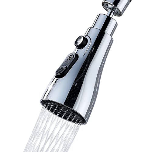 360° Rotating Faucet Aerator, Three-Function Kitchen Sink Sprayer Attachment – Standard 55/64'' Female Thread, Easy-Install Faucet Replacement Part（Adapter Included）