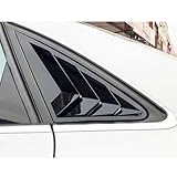 Car Rear Window Side Vent Shutter Louver Cover Trim Compatible For Audi A4 S4 B8 Sedan 2009 2010 2011 2012 2013 2014 2015 2016(Glossy Black)