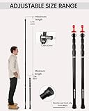 Tarp Poles Heavy Duty Adjustable, AVOFOREST Aviation Aluminum 8.7FT Tent Poles Lengthen and Thicken with Protection Cap Awning Poles Set of 2 for Hiking