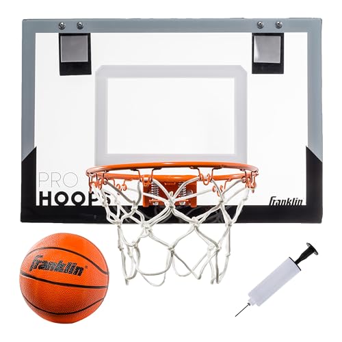 Franklin Sports 54132X Over The Door Mini Basketball Hoop - Slam Dunk Approved - Shatter Resistant - Accessories Included, 17.75" x 12"