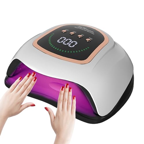 UV LED Nail Lamp, 300W Professional UV Nail Dryer Light for Gel Nails with 72 Beads, Fast Curing Gel Polish Lamp Auto Sensor 4 Timer Setting, Nail Art Drying Tools for Fingernail and Toenail