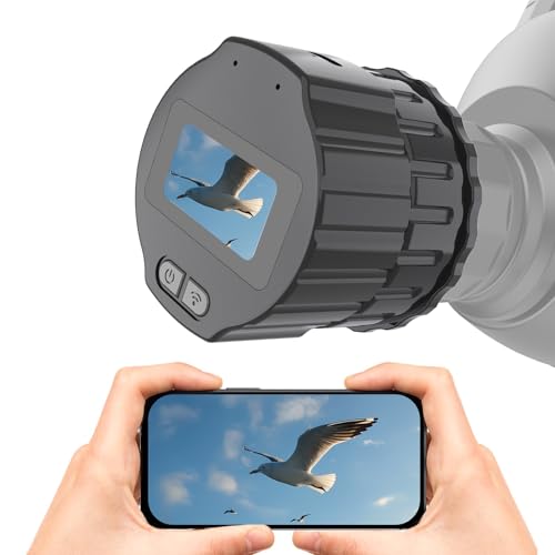 WiFi Electronic Eyepiece,Telescope and Microscope Accessories,Telescope Image HD Amplifier,2K Video Recording,Camera Recording Via App,Built-in WiFi,25mm-50mm Eyepiece (64GB w/Screen)