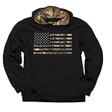 Buck Wear mens Camo Stars Stripes Hoodie Camo Edge Black MD, Camo Edge/Black, Medium US