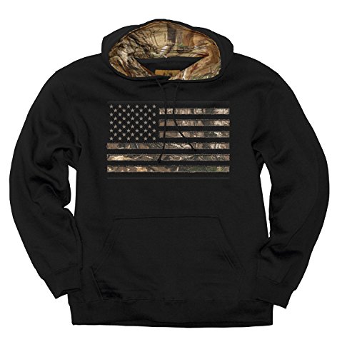 Buck Wear mens Camo Stars Stripes Hoodie Camo Edge Black MD, Camo Edge/Black, Medium US