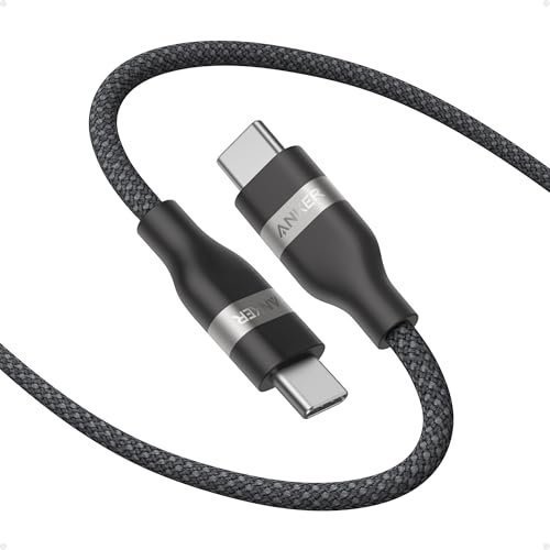 Anker Nano USB C Cable, 240W 1FT Flexible Multi-Color Braided Cord, Fast Charging Type C Charger for iPhone 16 Series, MacBook Pro and More(Black)
