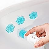 Simple Life Toilet Bowl Cleaner Gel | Fresh Flower Toilet Gel Stamp | Stops Limescale and Stains with Air Freshening Scent | Deodorizing Clean | 32 Stamps, Blue & Green