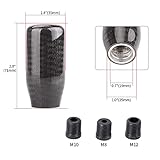 muge racing Carbon Fiber Shift Knob for Automatic and Manual Vehicles, Carbon Fiber Gear Shift Knob, 5 Speed Black