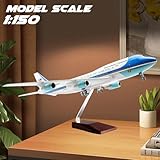 1/150 Scale Diecast Airplane US Airlines Boeing 747 Air Force Planes Model 18.5”Aircraft Model with Landing Gear Voice Control Cabin Light Aircraft Model for Collection