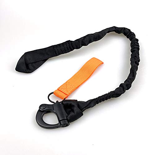 HANSTRONG GEAR H World EU Tactical Multi-Use Adjustable Quick Release Retractable Safety Sling Lanyard for Outdoor Sports Airsoft Hiking Black