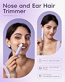 VG VOGCREST Nose Hair Trimmer for Women: Rechargeable 2 in 1 Ear Eyebrow Trimmer (Purple)