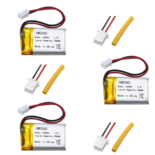 AWEDAS (3 Pack) 3.7v 502030 Battery Lithium Polymer Battery 3.7v 250mah 502030 Compatible for Multiple Device 502030 Replacement Batteries with PH 2.54 & PH 2.0 JST Connector and Tool