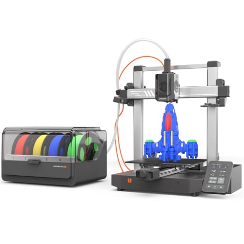 Anycubic Kobra 3 V2 Combo, New Upgrade Multicolor 3D Printer, Max 600mm/s High Speed Built-in Camera Better Auto-Leveling Filament Drying Higher Accuracy, 255 * 255 * 260mm Printing Size