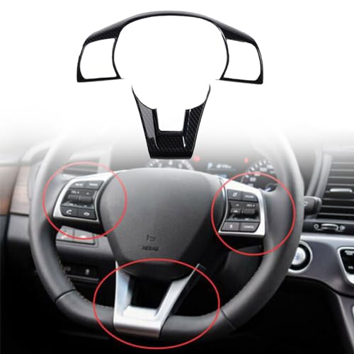 Carbon Fiber Color Steering Wheel Button Cover Sticker Interior Accessories Trim for Hyundai Sonata 2015-2019 Steering Wheel Frame Strip Button Panel Cover Trim