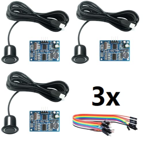 WWZMDiB 3Pcs JSN-SR04T Integrated Ultrasonic Distance Measuring Sensor Transducer Module Waterproof