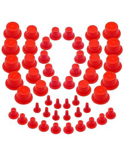 50 Pcs Automotive Cap Plugs Kit 0.11" to 0.53" Fit for AutoLine Pro, Autool, MR CARTOOL, OTC, Plastic Tapered Wide Thick Flange Hose Caps