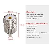 MOOKEERF 10 Pack SO239 Crimp Connectors SO-239 UHF Female Plug Crimp Coax Connector Adapter PL259 RF Connector for RG58/RG142/RG400/LMR195/KSR195/3D-FB Cable