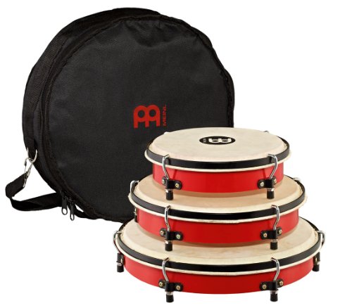 Meinl Percussion PL-SET Traditional Frame Drum Set with Bag: 8, 10, and 12-Inch, Red