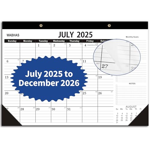 Desk Calendar 2025-2026,July 2025 to December 2026, Desk calendar 2025-2026 with to-do list,Calendar 2025 18 Months,17" x 12" for Home or Office.