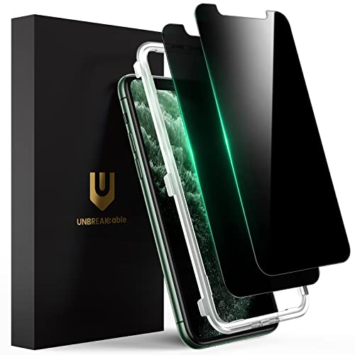 UNBREAKcable Privacy Screen Protector for iPhone 11 Pro Max/iPhone Xs Max, Shatterproof Tempered Glass [True 28°Anti Spy] [Easy Installation] [Smooth Touch] [9H Hardness] for Apple 6.5" [2-Pack]
