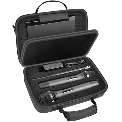 Wireless Microphone Case for JBL Wireless Two Microphone/ for JBL Partybox/ for Singing for TONOR for Shure for Bietrun Handheld Dual Mic DIY Foam for Different Size Receiver, Accessories (Black)