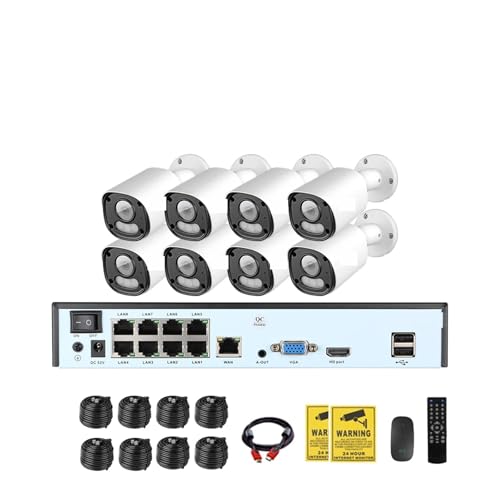 QDVOPHZA 6MP POE IP Camera System KIT Face Person Detection CCTV Video Surveillance Security G.Craftsman(None,6MP 8Cam 8NVR)