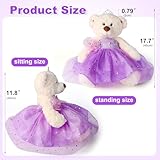 BIZYAC Quinceanera Doll Quince Teddy Bear with Dress,15 Birthday Decorations for Girls Quinceanera Gifts,OSO De Peluche para 15 Años Con Vestido,Centro De Mesa Muñecas para 15 Años Quinceañeras