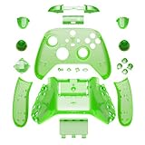 eXtremeRate Full Set Shell Buttons for Xbox Series X & S Controller, Clear Green Replacement Side Rails Grips Front Back Plate Cover for Xbox Core Wireless Controller [Controller NOT Included]