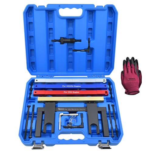 Yuesstloo Master Engine Timing Vanos Camshaft Alignment Locking Tool Kit, Compatible with BMW 2.5 3.0 N51 N52 N53 N54 N55 S55 Engines, Including BMW 3 Series 328i, Crankshaft Flywheel Alignment Tool