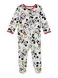 Disney Mickey Mouse Infant Baby Boys Zip-Up Long Sleeve Sleep N' Play Coverall Red & Gray 18 Months