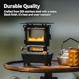 Thous Winds Camping Oil Lantern, Fuel Lamp for Outdoor Lighting Portable Stove for Cooking Warming, Black