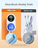 Bitvae Toothbrush Cleaner & Toothbrush Holder, Cleaning and Air Drying, LED Smart Screen, Rechargeable Wall Mount Toothbrush Holder for Bathrooms