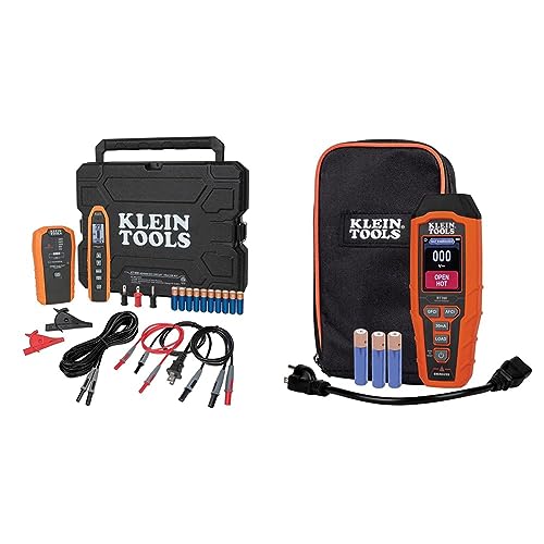 Klein Tools ET450 Advanced Circuit Breaker Finder and Wire Tracer Kit & RT390 Circuit Analyzer with Large LCD, Identifies Wiring Faults, GFCI and AFCI Tester, Voltage Drop, Displays Trip Time, Orange