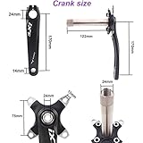 BUCKLOS IXF 104 BCD 30T-38T 170MM Mountain Bike Crankset, Hollow Integrated MTB Crank Set, Aluminum Alloy Crankset Round Oval Narrow Wide Chainring with Bottom Bracket Bolts Fit Shimano/FSA Gaint