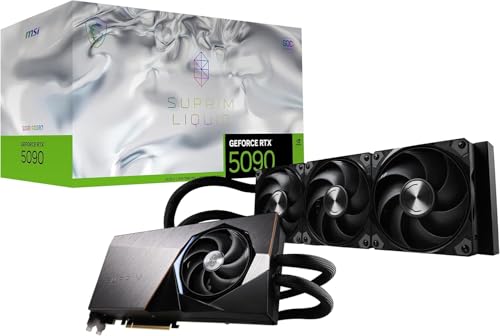 MSI GeForce RTX 5090 32G SUPRIM Liquid SOC — 32GB GDDR7 (28Gbps/512-bit), PCIe 5, Boost: 2565MHz, Water Cooling, HDMI 2.1b, DisplayPort 2.1b