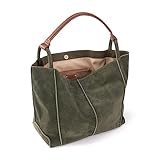 The Sak Los Feliz Large Tote Bag in Leather, Lined Purse with Single Shoulder Strap, Moss Suede