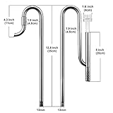 JARDLI Metal Lily Pipe Surface Skimmer Steel Stainless Inflow Outflow for Aquarium Planted Tank (13mm for 12/16mm (1/2'') Tube)