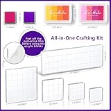 29 Pieces Acrylic stamps for crafting Set Include 5 Acrylic Blocks Stamping Clear Block, 4 Transparent Silicone Clear Stamps Seal, 19 Craft Ink Pad Stamp Pad for Scrapbooking Card Making Supplies