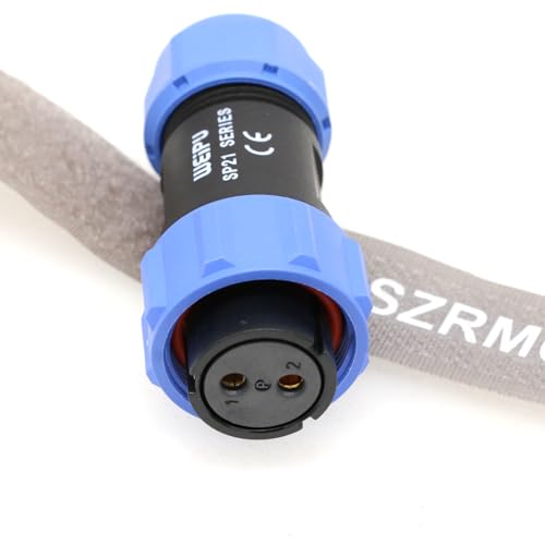 SZRMCC SP21 Connector 2 Pin Female 12V 30A Circular Aviation Connector Plug IP68 Waterproof Industrial for BLUETTI AC200MAX Solar Power Station (Female)