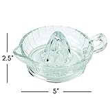 HIC Citrus Juicer Reamer with Handle and Pour Spout, Heavyweight Glass, Clear