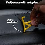 Car Detailing Brush, Premium 3-in-1 Design with Boars Hair Bristles, Clean Auto Interior (Leather Seats, Air Vents) or Exterior (Wheels, Paint, Emblems) Detail Brushes Car Detailing