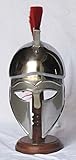 AnNafi® Medieval Greek Corinthian Helmet Armour | Red Plume Steel Helmet Replica | Wearable Helmet Armor | Roman Knight Spartan LARP Costume