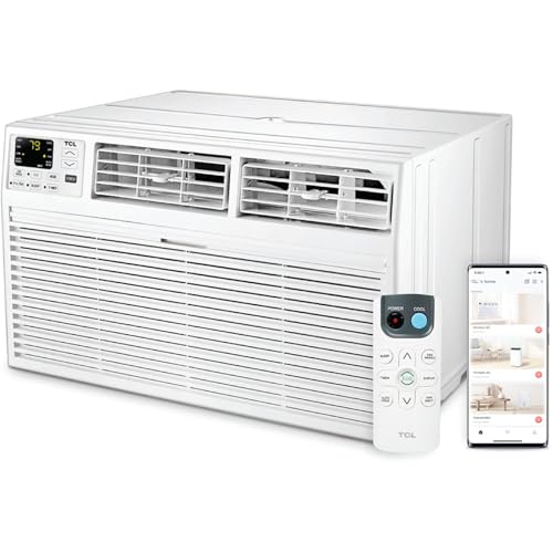 TCL H10T9XH 10,000 BTU Smart Through-The-Wall Air Conditioner, AC Heater Unit with Fan & Dehumidifier, 450 Sq. Ft, Remote Control, Compatible with Alexa/Google Assistant, White
