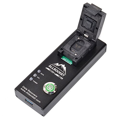 eMMC153 Internal Memory Reader,BGA153/169-USB3.0 Adapter FBGA153 Package Testing Socket for Mobile Chip-Off Data Recovery Samsung S2/S3/S4/S5,Galaxy Note2/3,S3 N7100 I9300