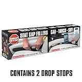 Drop Stop - The Original Patented Car Seat Gap Filler (As Seen On Shark Tank) - Between Seats Console Organizer, Set of 2 and Slide Free Pad and Light